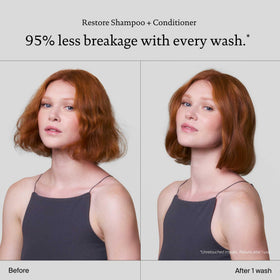 Living Proof Restore Conditioner creamy texture highlights detangling slip without weighing hair down.