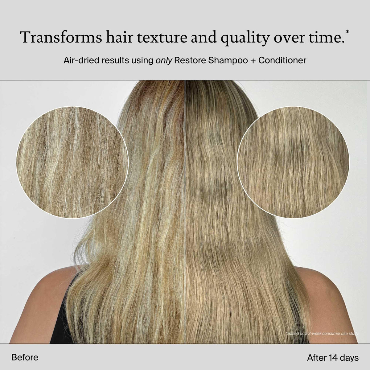 Living Proof Restore Conditioner detangles with slip for effortless styling.