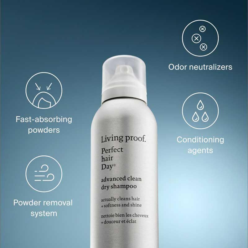 Living Proof starter kit usage shot showing simple routine steps