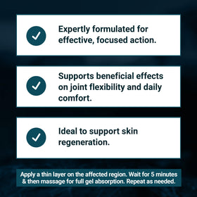 Living Silica Orgono gel application on skin for hydration and absorption.