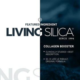 Living Silica Orgono gel bottle shown as travel-friendly skincare option.
