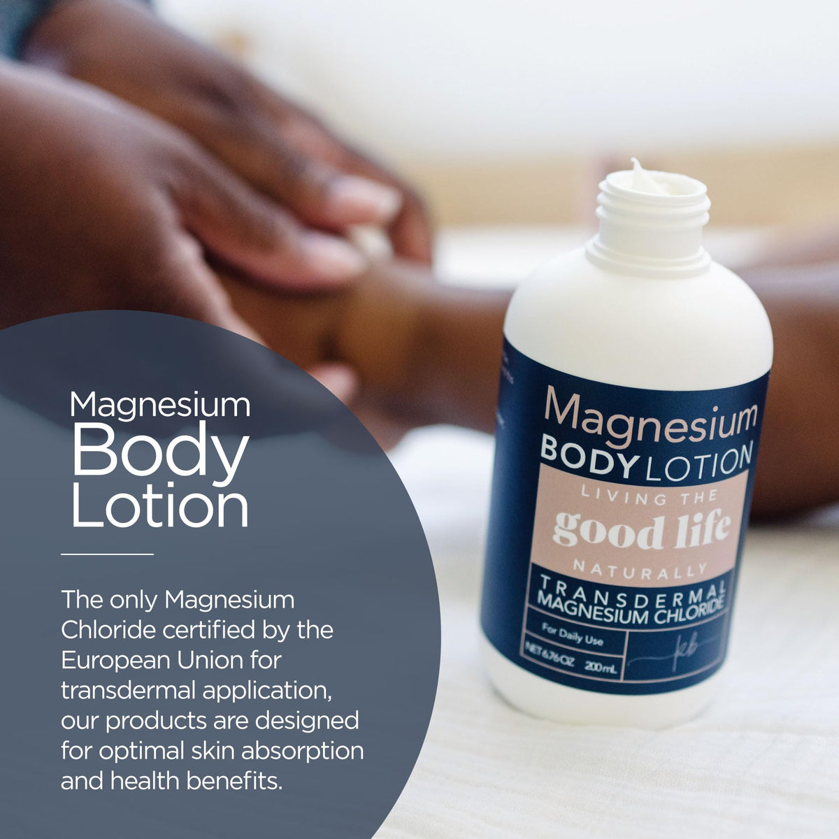 Living the Good Life Naturally lotion texture with vitamin E and jojoba oil nourishes skin.