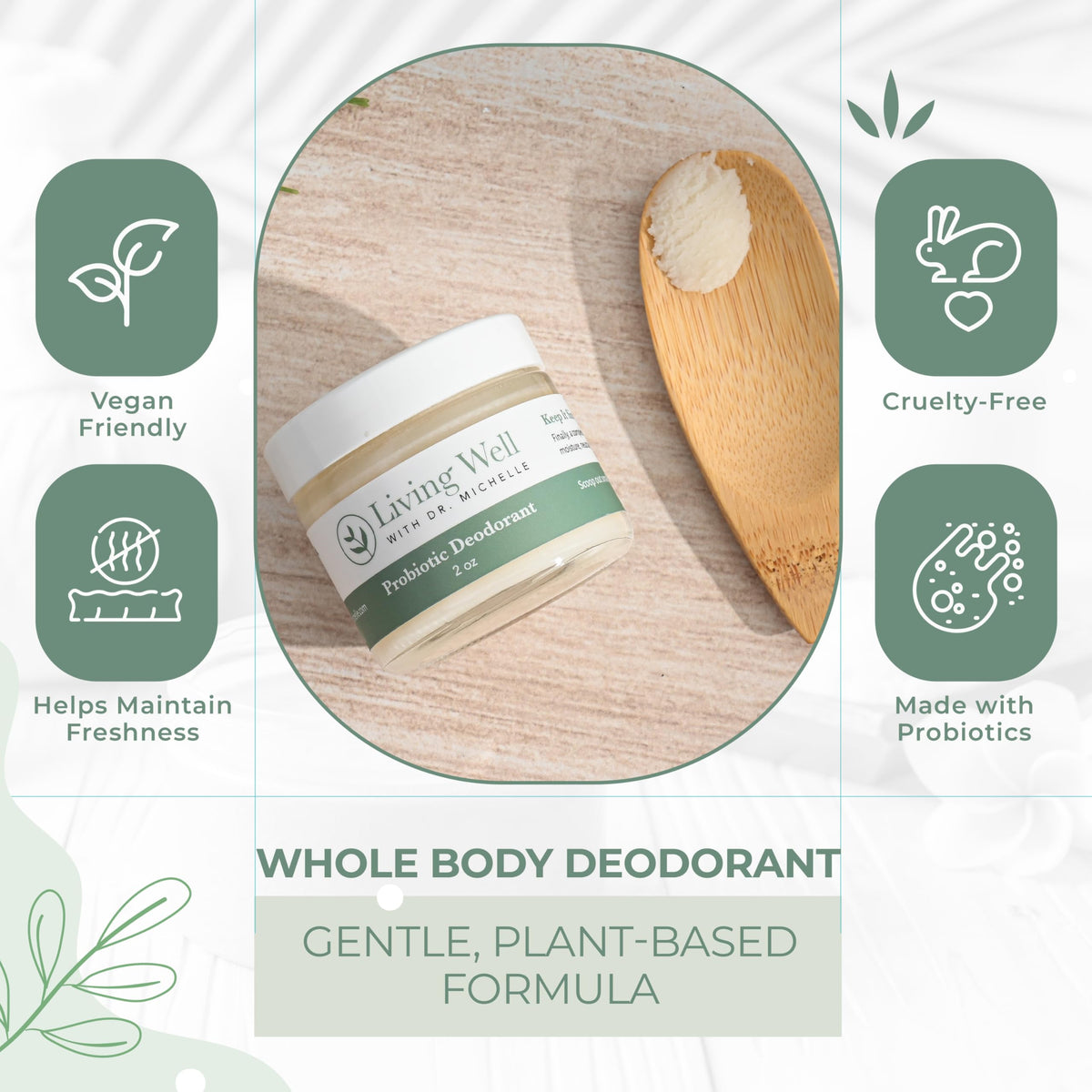 Gym bag with Living Well with Dr. Michelle probiotic deodorant cream for on-the-go freshness