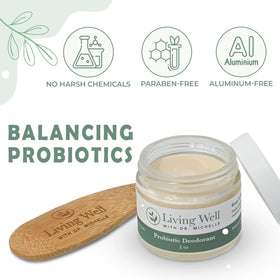 Skin silhouette with Living Well with Dr. Michelle probiotic deodorant cream for daily comfort