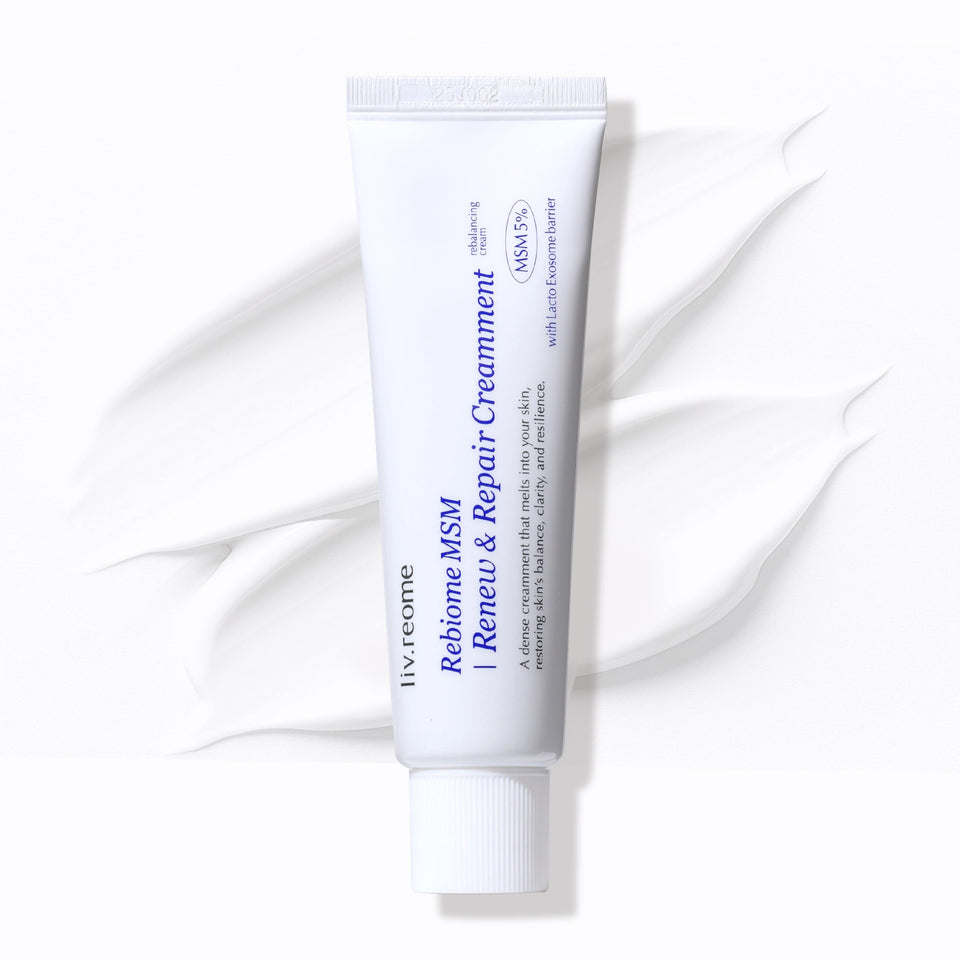 Livreome MSM Sulfur-Redness Cream label signals gentle use for sensitive skin.