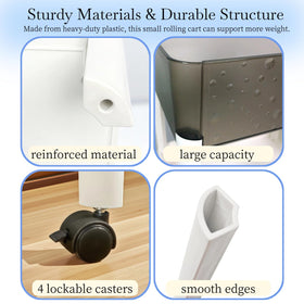 LIWNYRK two-tone storage cart suited for vanity or bathroom organization.
