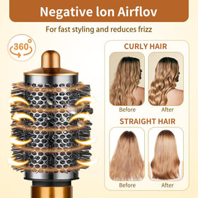 Liwoowe large round brush creates natural curls with effortless root lift.