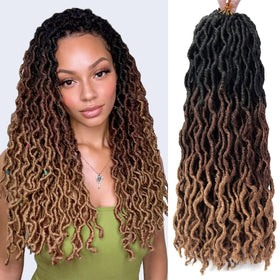 LIYATE Goddess faux locs 18-inch close-up of soft texture for natural look