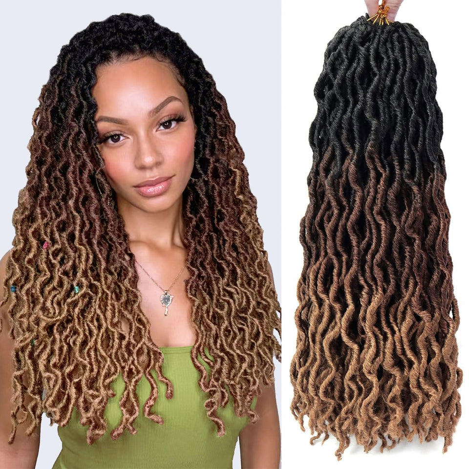 LIYATE Goddess faux locs 18-inch close-up of soft texture for natural look