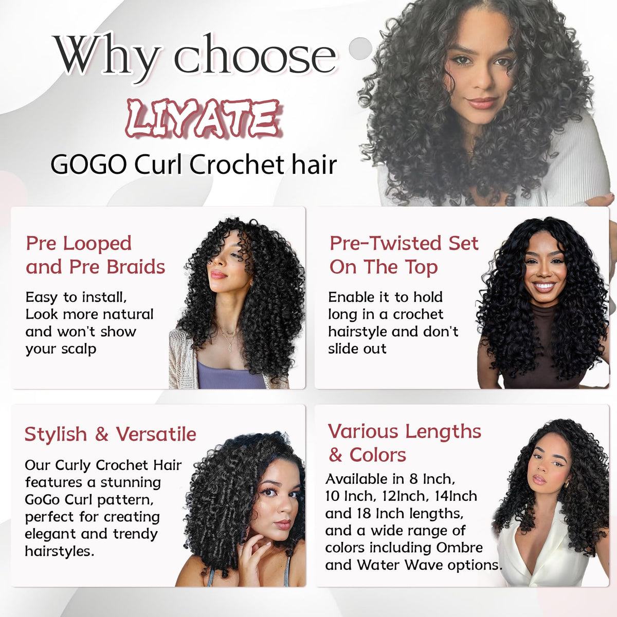 LIYATE Gogo Curl soft synthetic fiber with lightweight feel.
