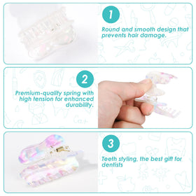 LiYiQ dental tooth clips alongside organza bags for ready-to-gift packaging.