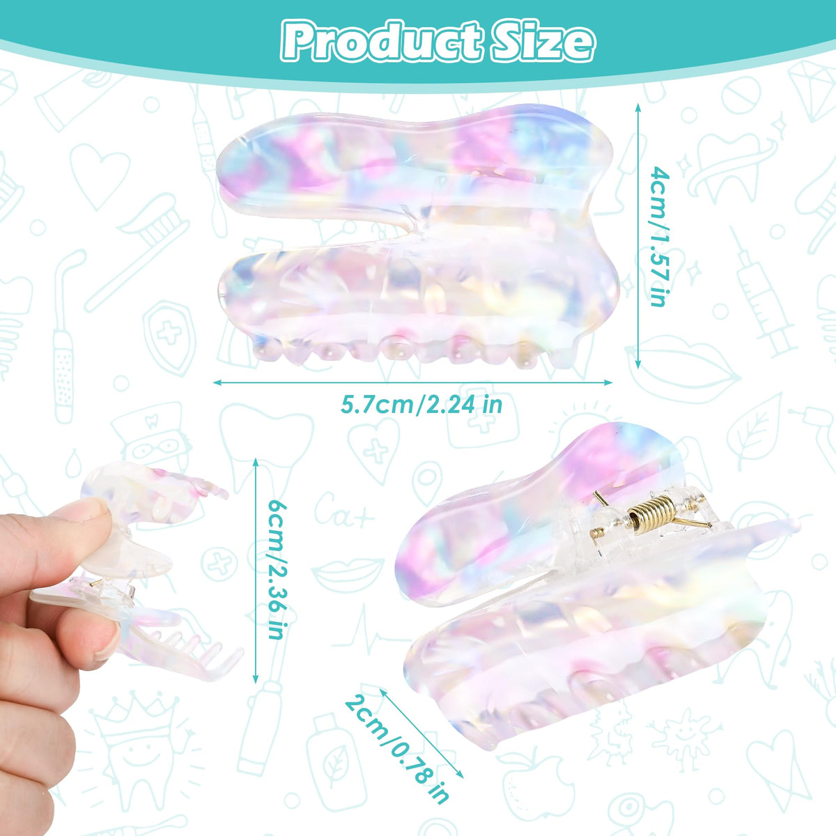LiYiQ dental tooth motif clips packaged with gift cards for festive presentation.