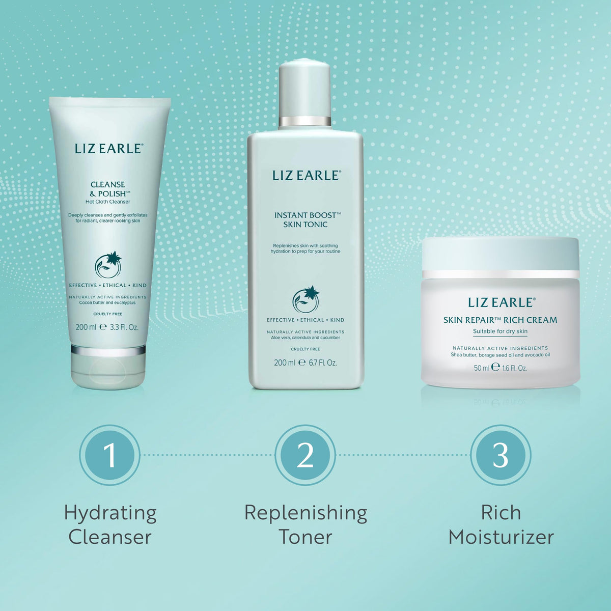 Damp cotton cloth used with Liz Earle Cleanse & Polish to polish away cream