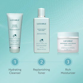 Damp cotton cloth used with Liz Earle Cleanse & Polish to polish away cream