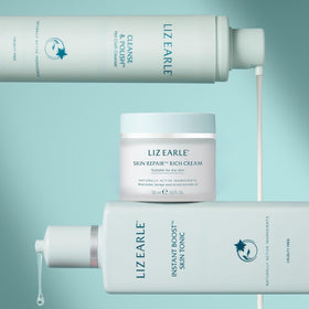 Liz Earle Instant Boost Skin Tonic fragrance close-up with geranium, lavender, orange for a soothing aura.