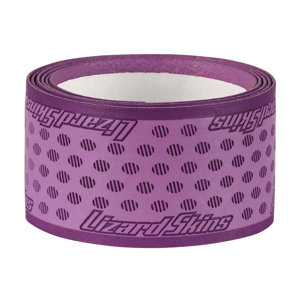 Lizard Skins DSP Ultra bat grip violet purple wrapped on a baseball bat for improved feel and control.