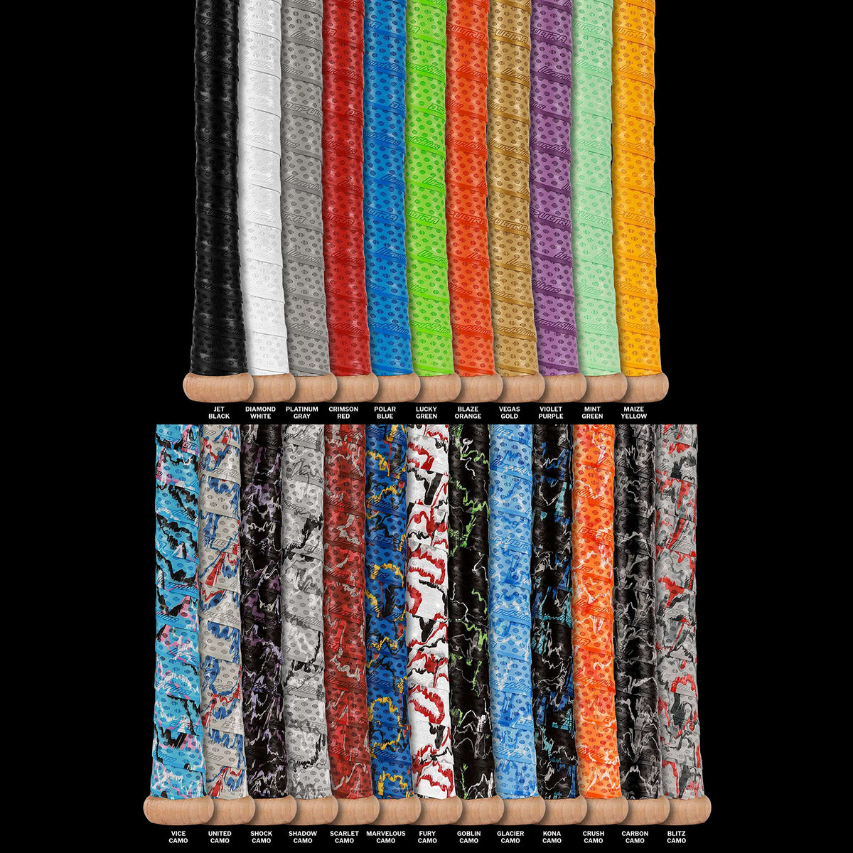 Lizard Skins DSP Ultra bat grip wrap closeup emphasizes secure grip during swings.