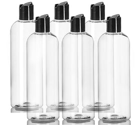 ljdeals 16 oz clear bottle with disc top cap for easy dispensing