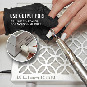 Compact design fits in tight spaces at the nail station.