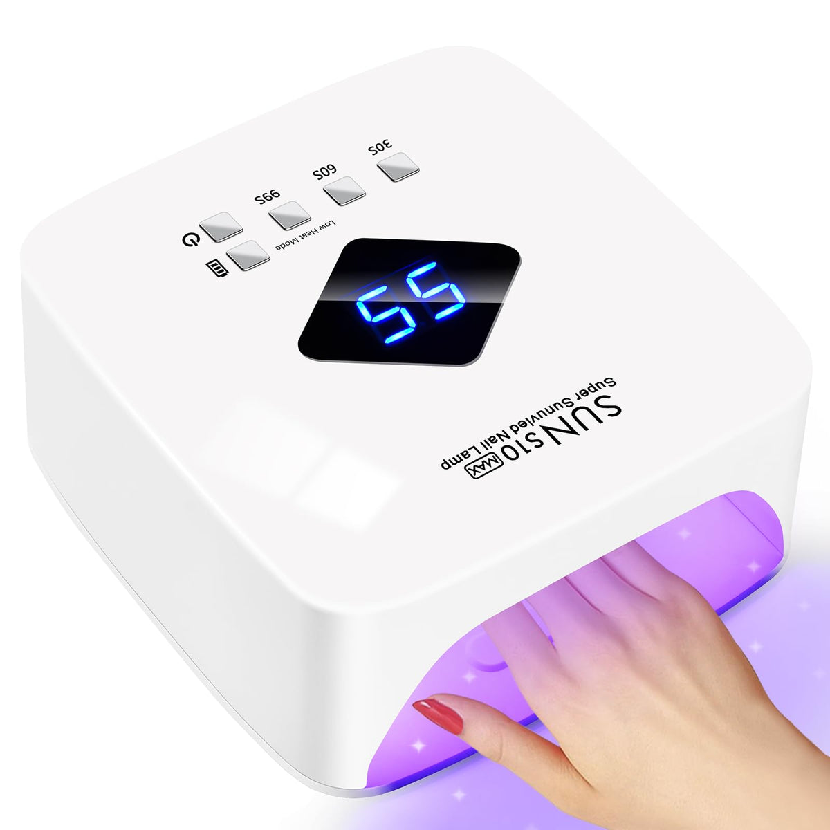 LKE packaging image for cordless UV nail lamp with accessories