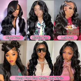 LKJY 200% density body wave wig delivers full thick look.