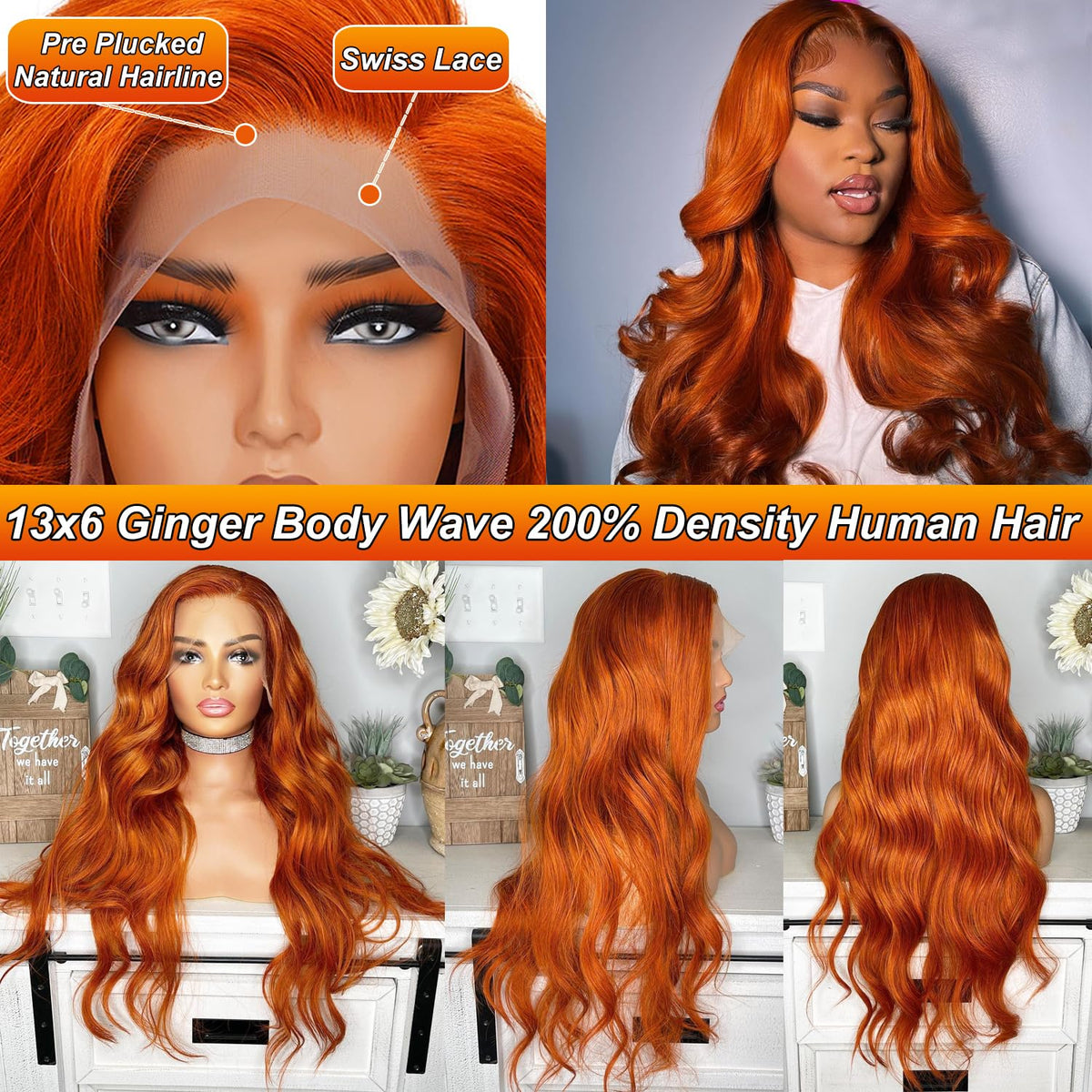 LKJY Pre-plucked hairline wig for natural parting