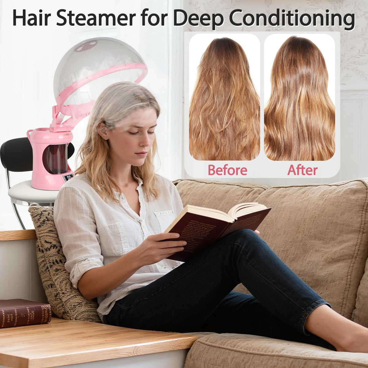 LKT COBTAC combined hair and face steamer with mist for faster product absorption