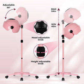 LKT COBTAC hooded dryer rotates 90 degrees for flexible positioning.