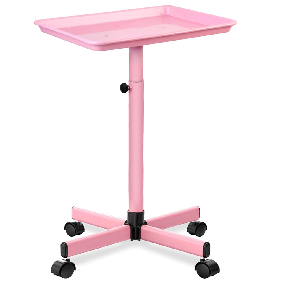 LKT COBTAC salon tray pink wheels for smooth, quiet movement across studio floors.