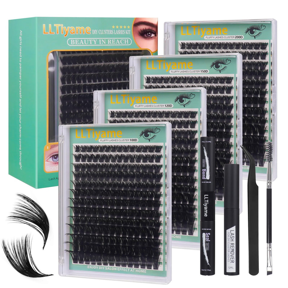 LLTiyame 676pcs lash clusters tray for salon-style lashes at home