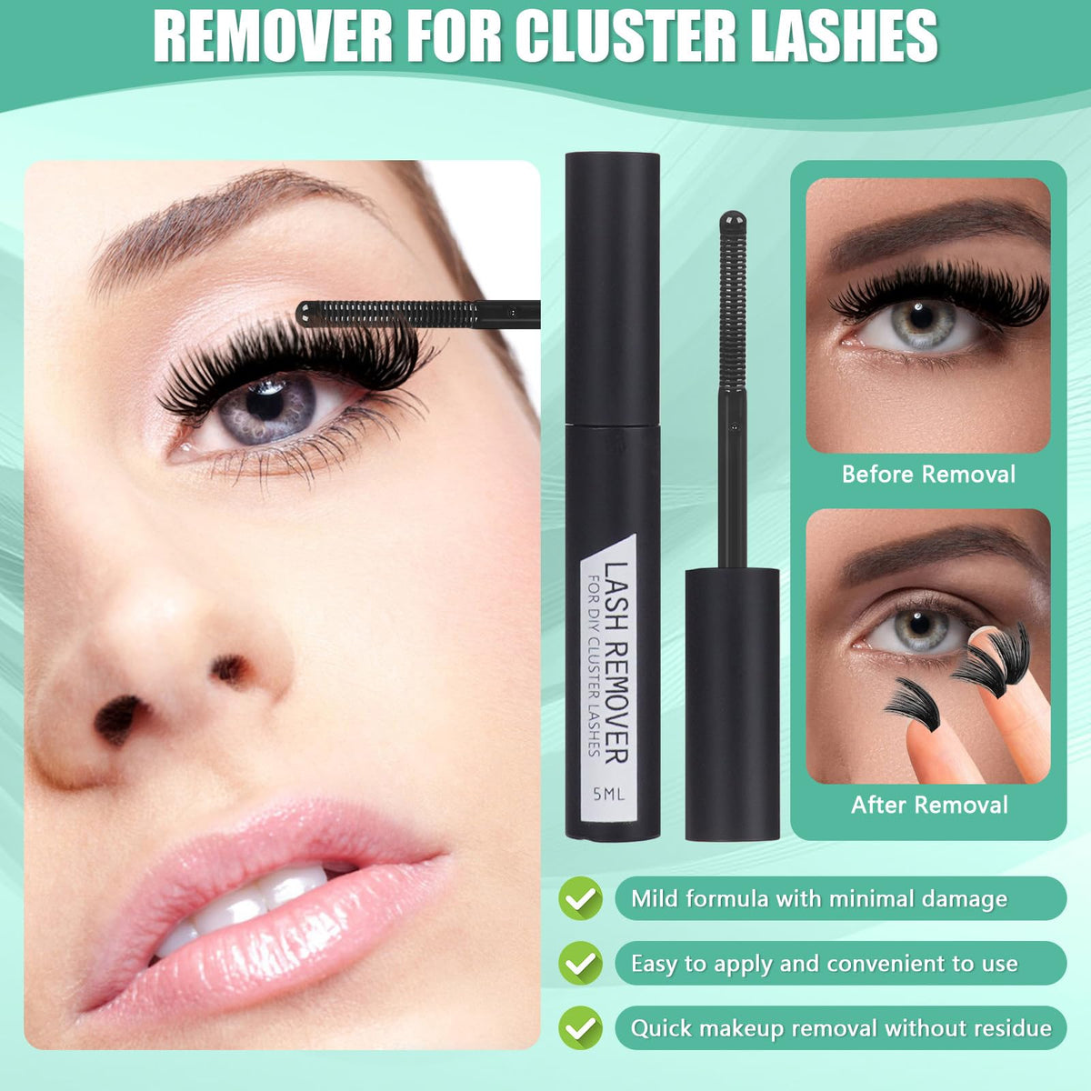 LLTiyame ultra-thin band clusters blend with natural lashes