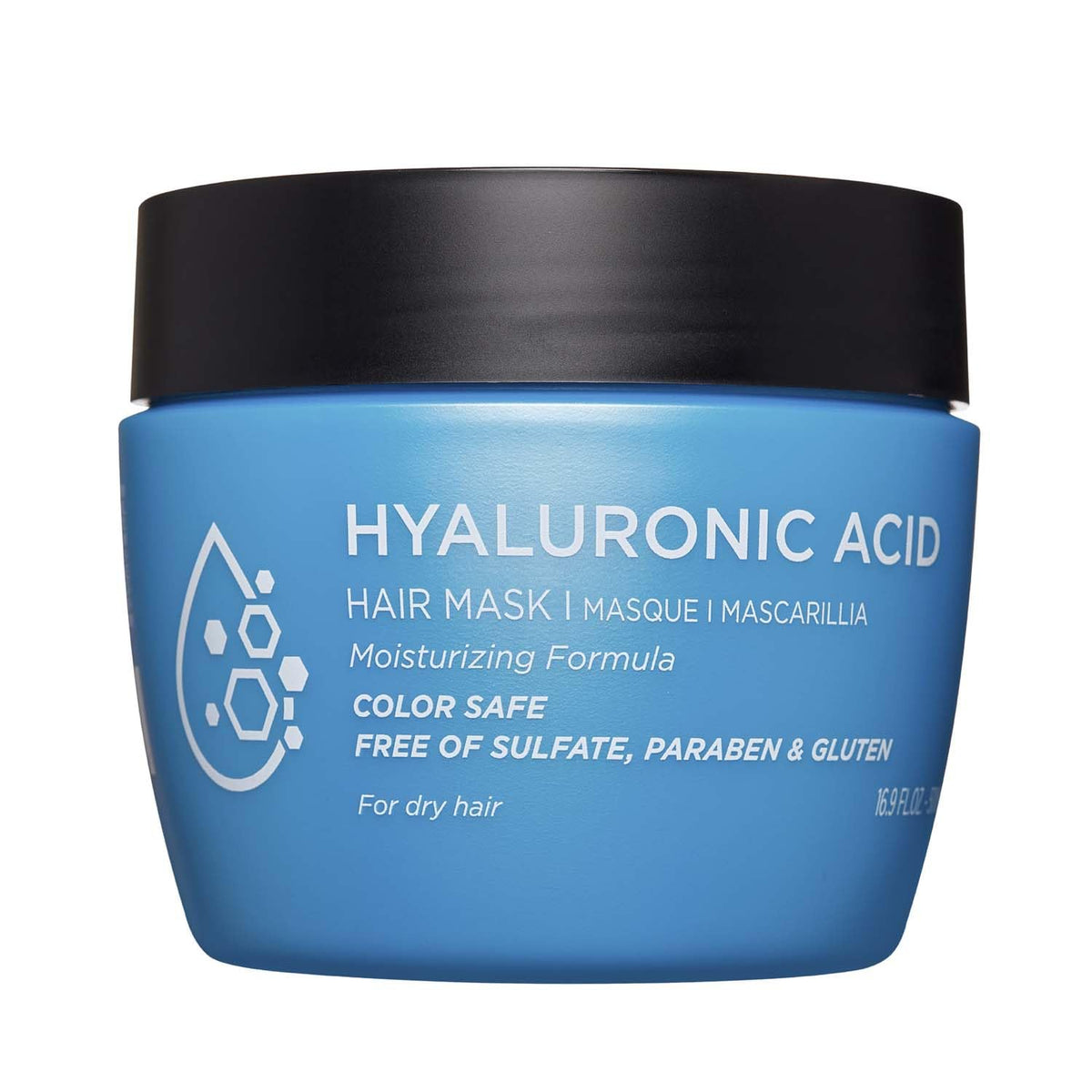 L LUSETA Hyaluronic Acid Hair Mask jar close; rich moisture for smooth, manageable hair.