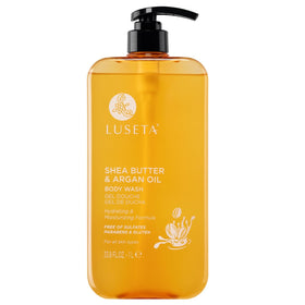 LLUSETA Shea Butter and Argan Body Wash bottle ready for daily hydration