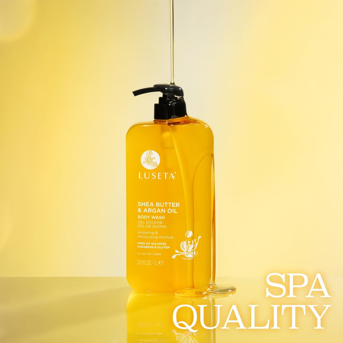 LLUSETA label shows sulfate and paraben free, cruelty free credentials