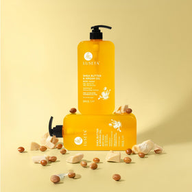 Spa like shower scene with LLUSETA body wash for daily care