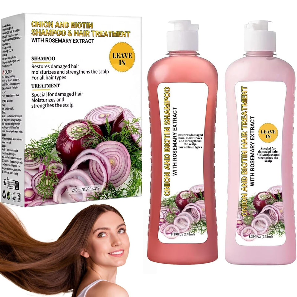 LMDGDS Onion Biotin & Rosemary Shampoo bottle front with premium packaging for daily hydration.