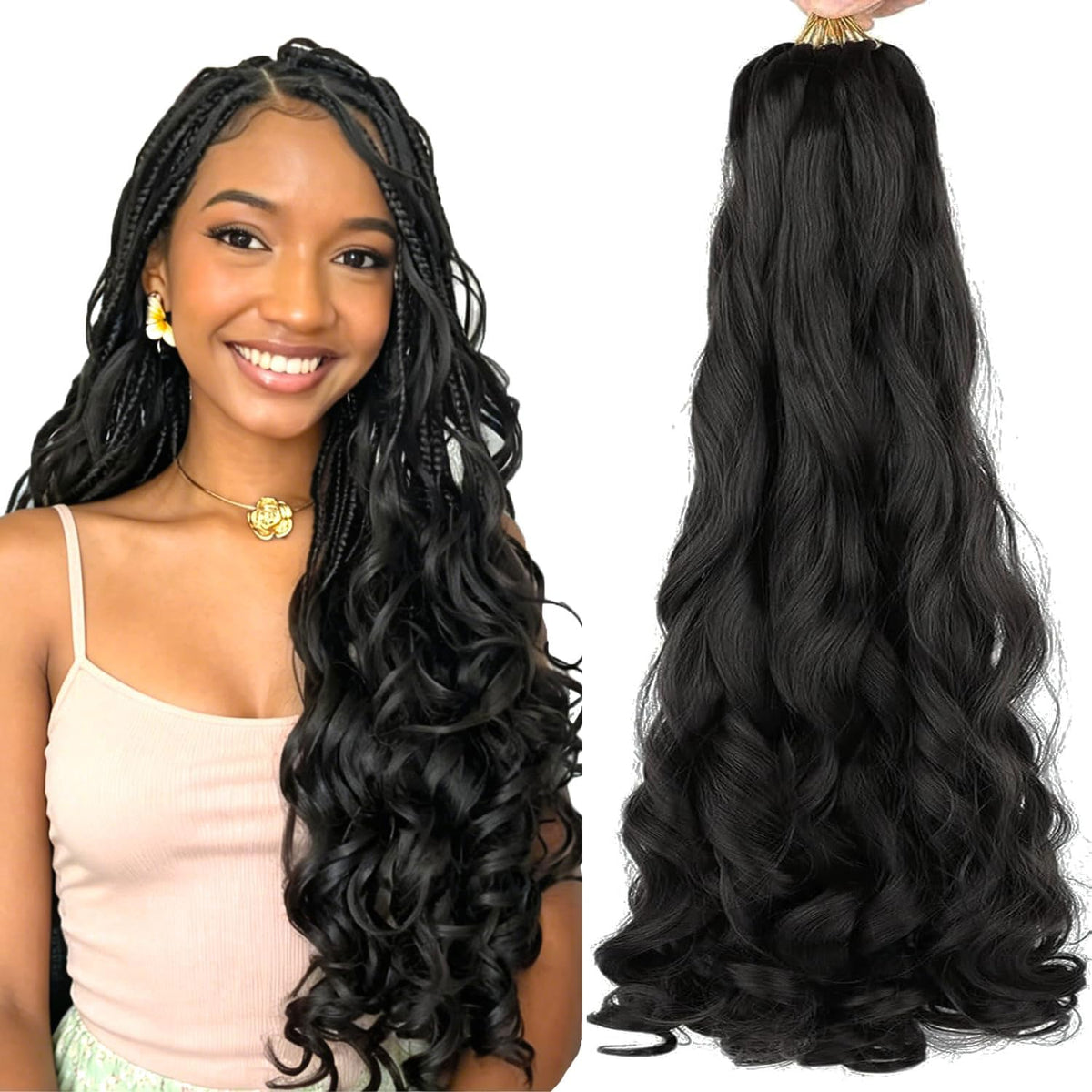 LMZIM French Curl Braiding Hair 24 Inch, ultra-soft and natural-looking for versatile styling
