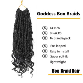 LMZIM Goddess Box Braids 14in pre-looped for quick, easy installation.