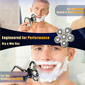 Lnauy razor head being rinsed under water to remove hairs.