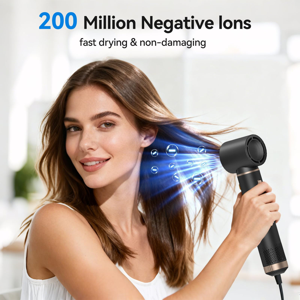 LNSTN Blow Dryer Brush round comb smoothing view for refined detangling and contouring
