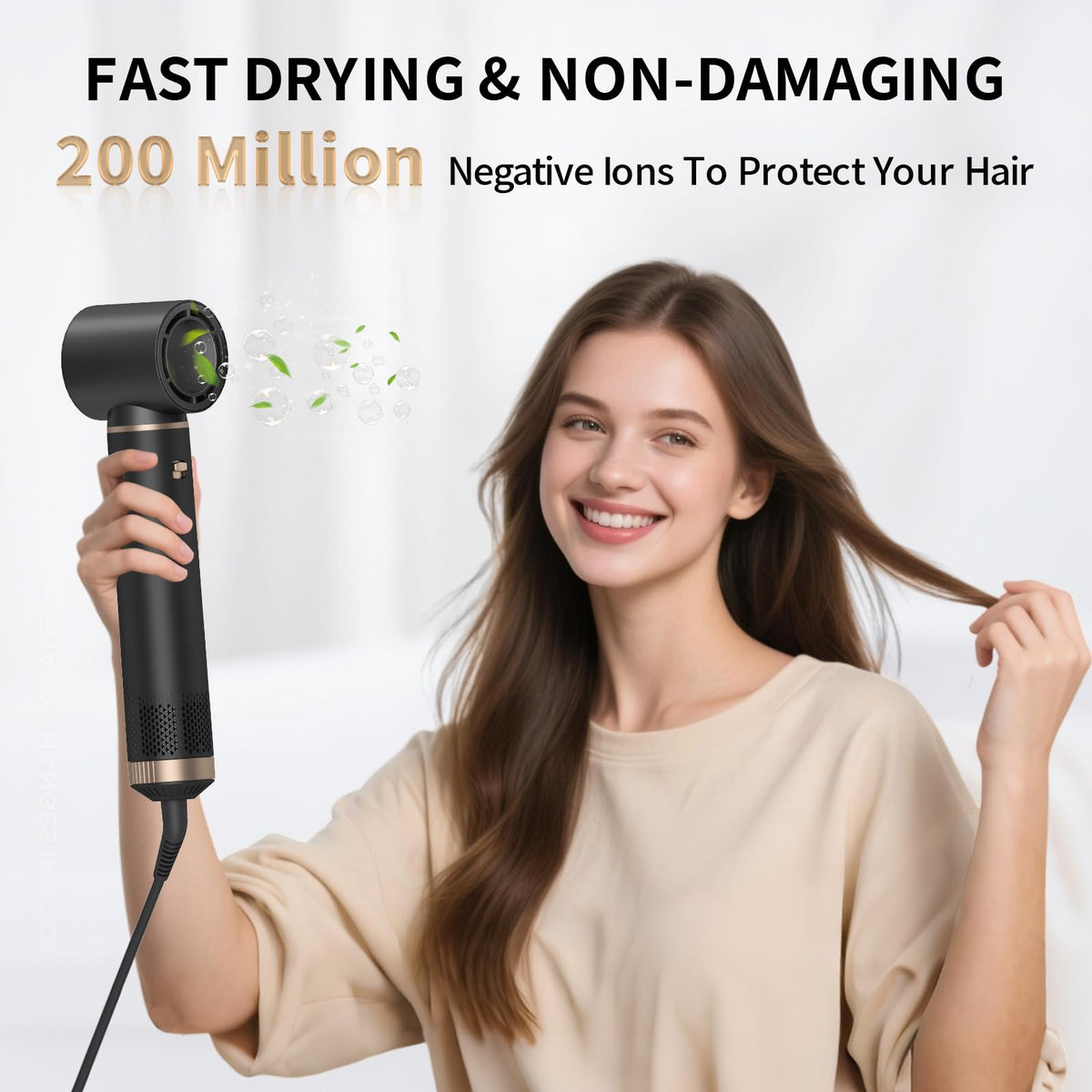 LNSTN smoothing brush attachment for sleek, salon like shine.