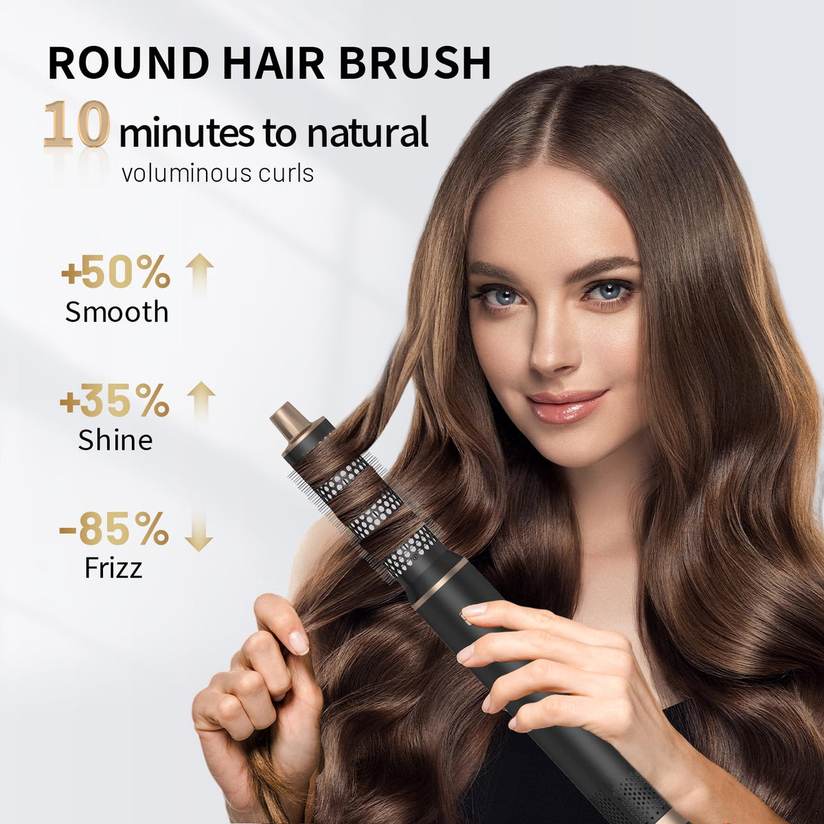 LNSTN volumizing brush lifting roots for fuller body.