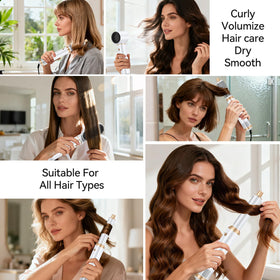 LNSTN round and oval combs for smoothing and volumizing the look.