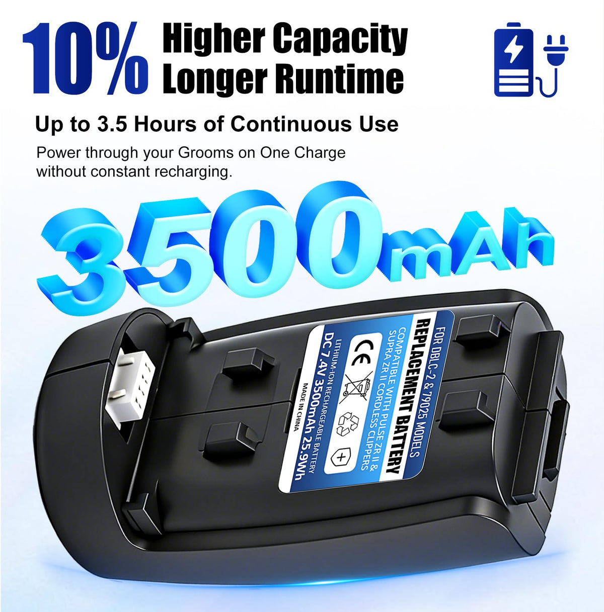 Loarysk replacement battery for Pulse ZR II and Supra ZR II fits snugly.