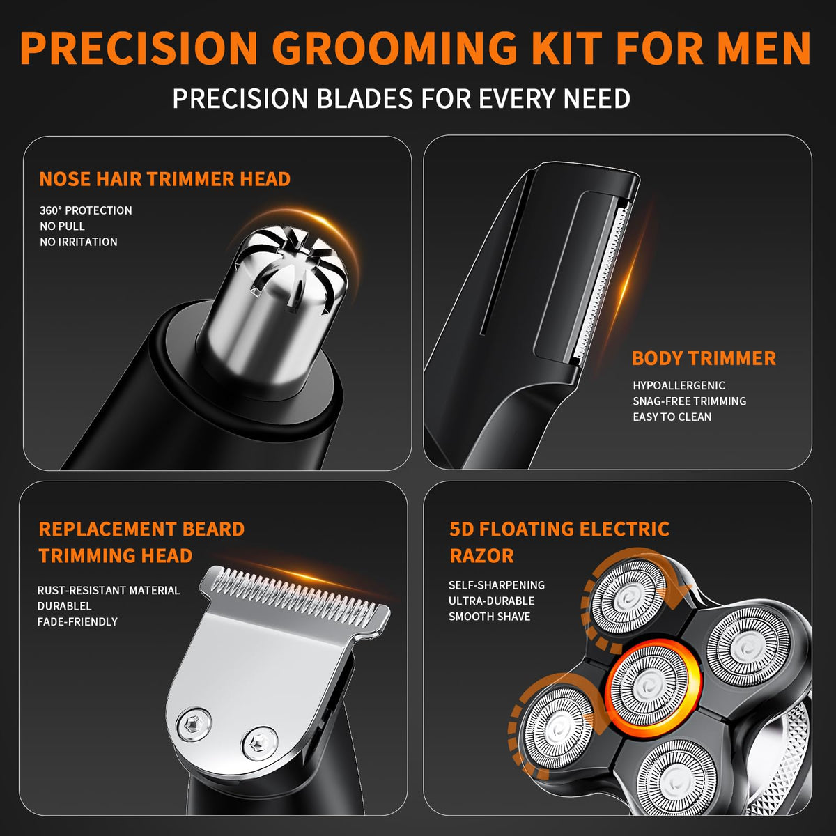 Loarysk trimmer with 6 precision combs for length control.