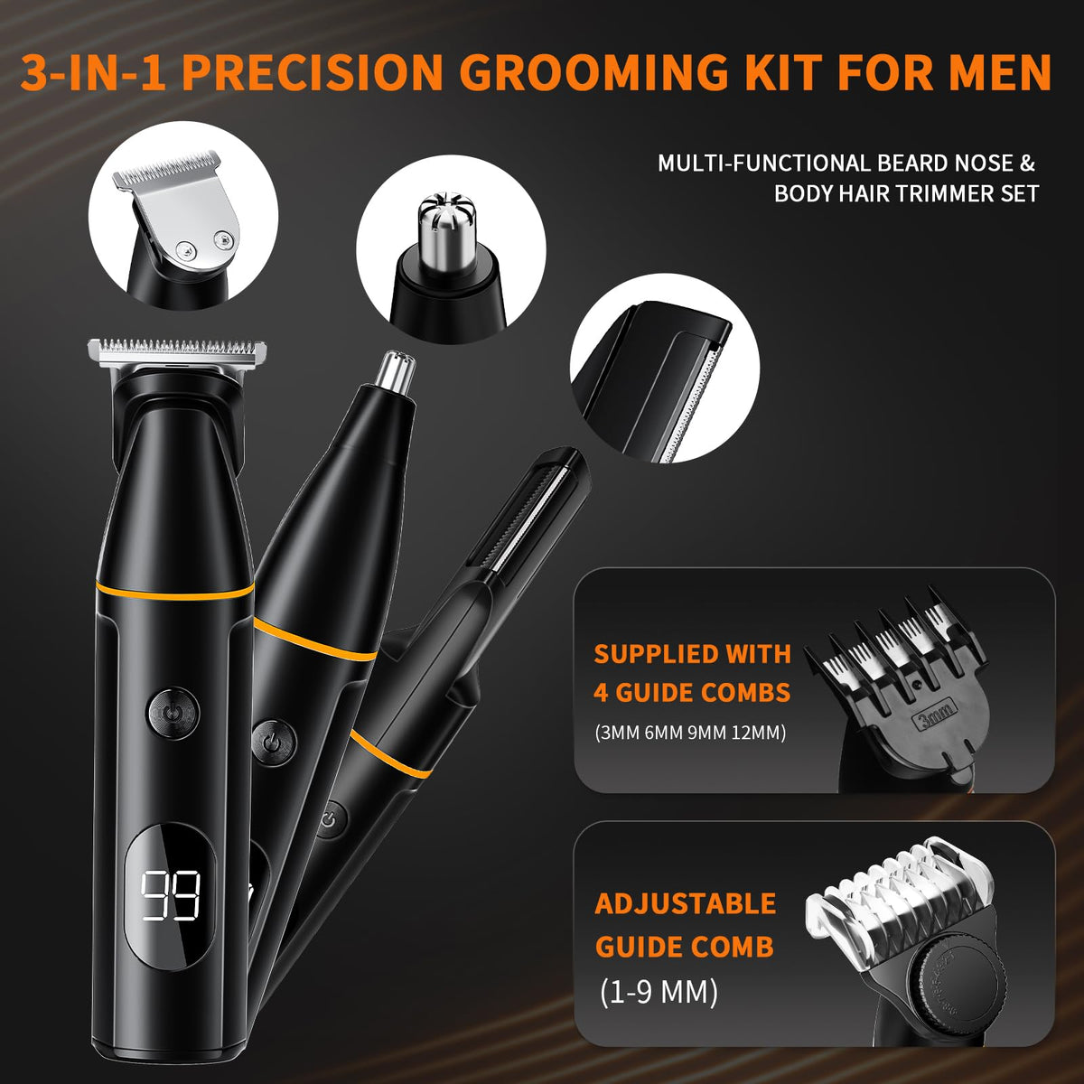 Loarysk head shaver waterproof for wet or dry use and easy rinse.