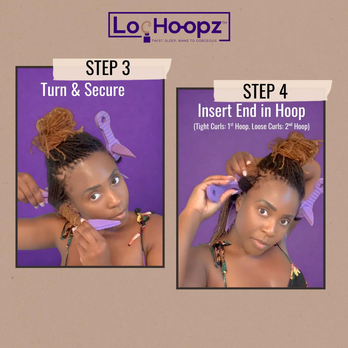 Loc Hoopz no-heat curls protect hair while setting styles.