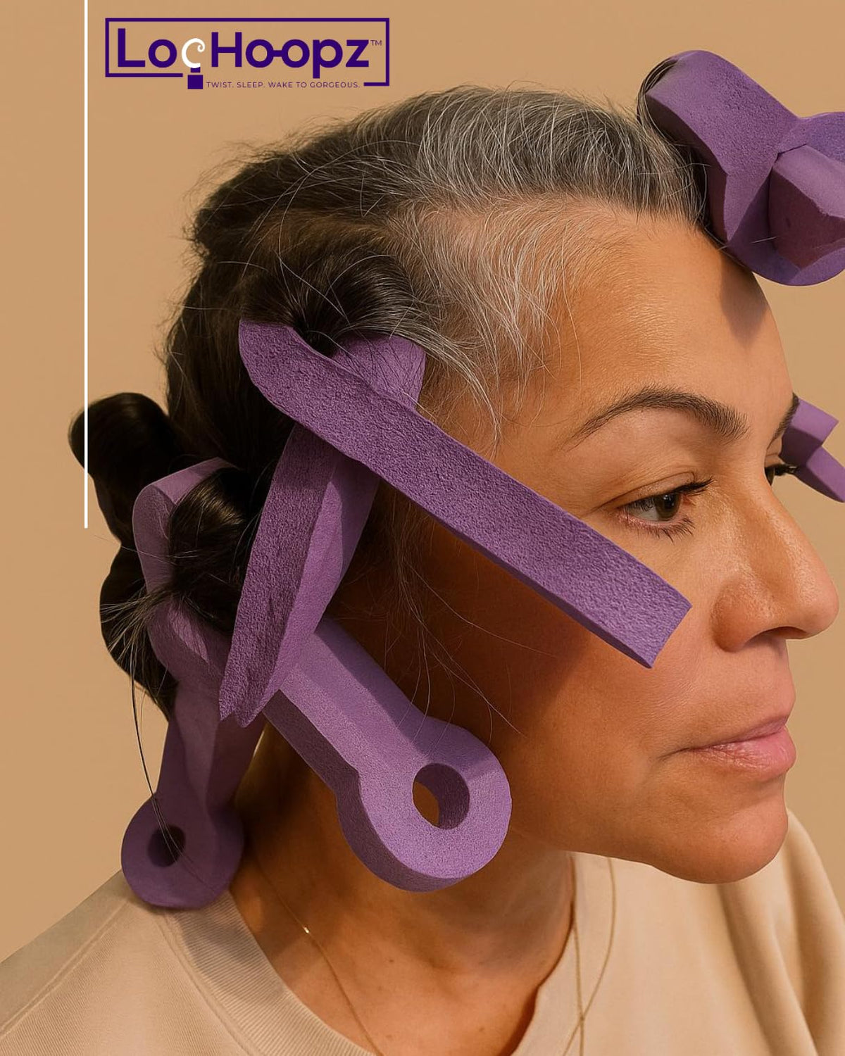 Loc Hoopz reusable foam curlers for on-the-go styling