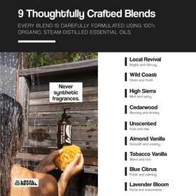 Local Revival unscented formula suitable for men and women during morning showers.
