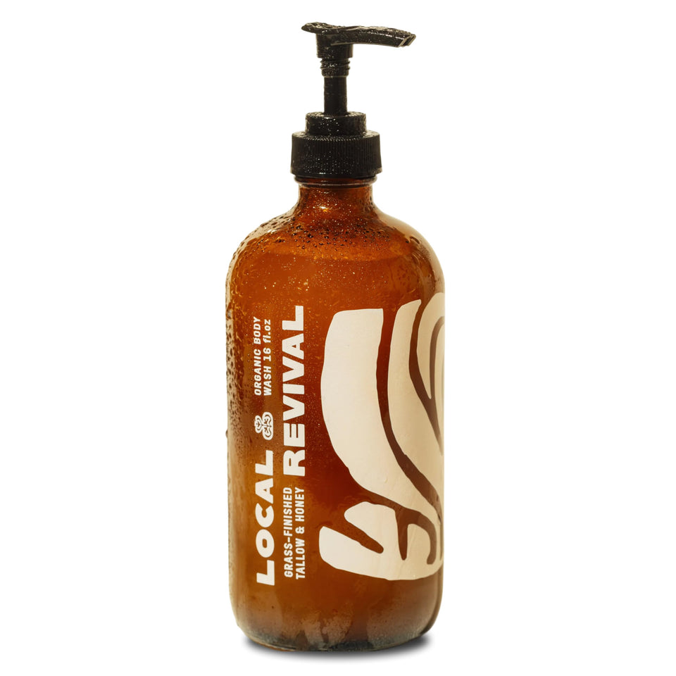 Local Revival Tallow and Honey Body Wash unscented bottle designed for daily cleansing.